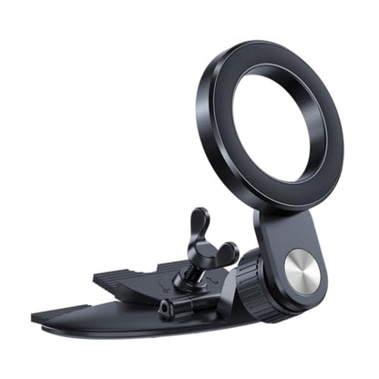 1Zero for MagSafe CD Phone Holder for Car, Foldable Longarm CD Phone Mount - style: Strong-17 N54 Magnets