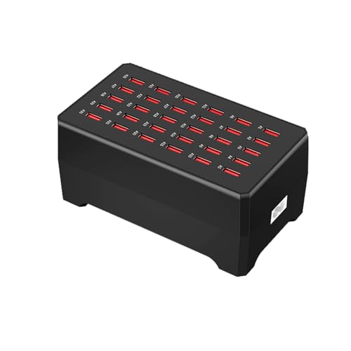 150W 30-Port Multi-Device USB Charging Station - Supports simultaneous Charging for Smartphones, Tablets, smartwatches and Other USB-Powered Devices.(30 Port Charger Station-Black) - color: 30 port charger station-black