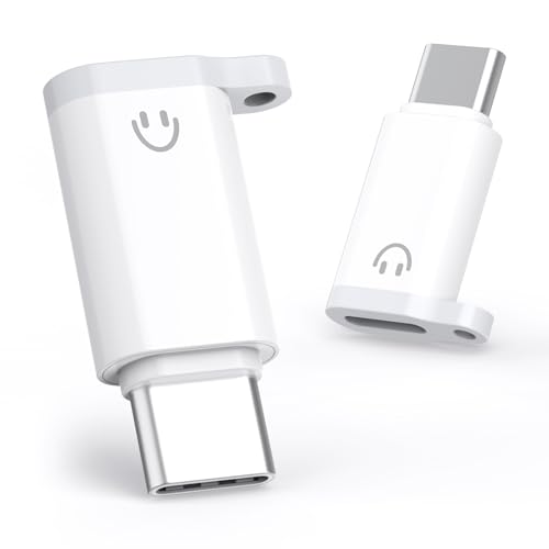 Lightning to USB-C Adapter Audio for Headphones, 2 Pack USB-C Male to Lightning Female Earbuds Adapter with Mic & Line Control, No Charging/Data, Compatible with iPhone 15/16/17, iPad, USB-C Devices