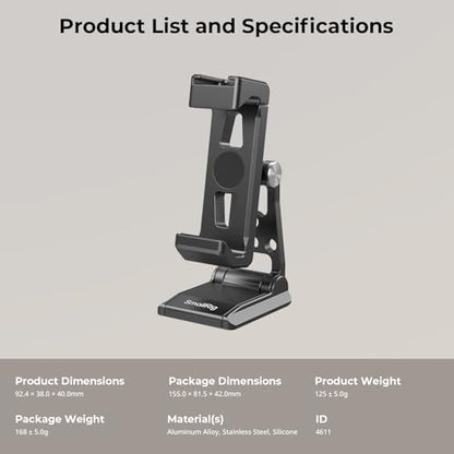 SMALLRIG Metal Phone Tripod Mount with Adapter for Arca-Swiss - 4611 - style: Arca Interface