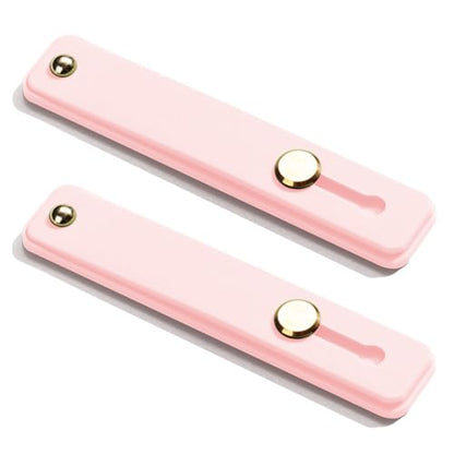 TENOC Phone Grip 2 Pieces Pink Universal Sticky Finger Strap Holder for Smartphone or Cell Phone Case