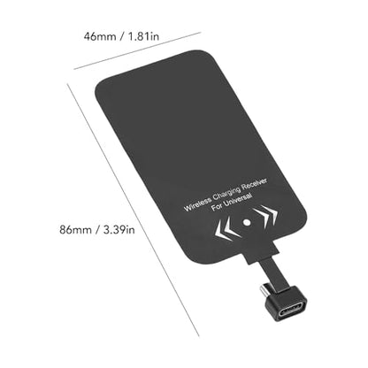 Wireless Charging Receiver, Ultra Thin USB C Wireless Charger Receiver Module, Works with All Charging Pads, Upgrade for and USB Type C Phones