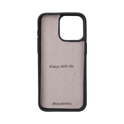BOULETTA Compatible with iPhone 15 ProMax Case with Card Holder - Genuine Leather, Protective, Slim Phone Case, 2 Card Holders, RFID Blocking 6.7 inches, Gray