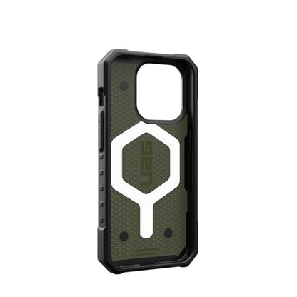 URBAN ARMOR GEAR UAG [Updated Ver] Compatible with iPhone 15 Pro Case 6.1" Pathfinder Olive Drab Built-in Magnet Compatible with MagSafe Charging Rugged Military Grade Dropproof Protective Cover - color: Olive Drab