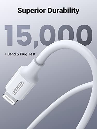 UGREEN USB C to Lightning Cable- 3FT MFi Certified PD Fast Charging Lightning Cord Compatible with iPhone 16/15/14/14 Pro/13/13 Pro/12/12 Pro/11, MacBook, iPad, AirPods Pro - size: 3FT