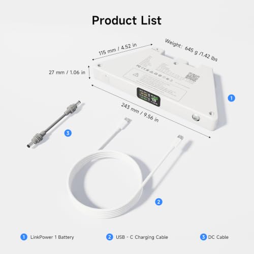 Starlink Mini Battery Pack,99Wh Power Bank,USB-C in/Out,LinkPower 1