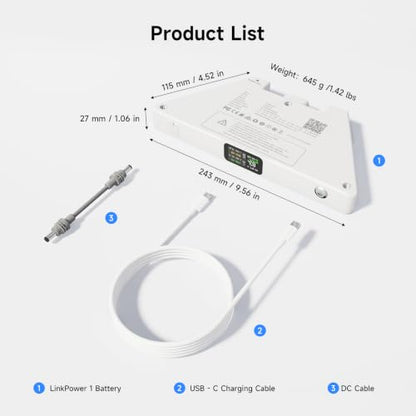 Starlink Mini Battery Pack,99Wh Power Bank,USB-C in/Out,LinkPower 1
