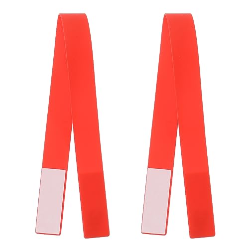 MECCANIXITY Phone Grip Strap Wrist Strap Silicone Elastic Cord Red 2Pcs - color: Red