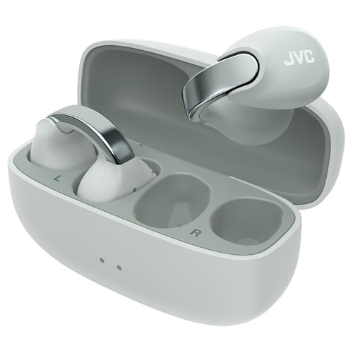 JVC Nearphones HANP1TH Open Ear True Wireless Headphones, Ice Gray - color: Ice Gray