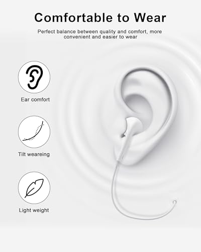 Wired Lightning Headphones for iPhone 14 13 12 Pro Max[Apple MFi Certified] - color: LWhite