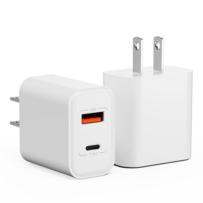 3‑Pack 20W USB C Charger Block Fast Charging Dual Port Power Adapter Plug