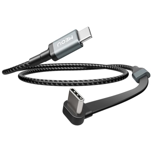USB C Cable 1ft, Right Angle USB-C Cable, 60W Fast Charging, Nylon Braided - size: 1ft