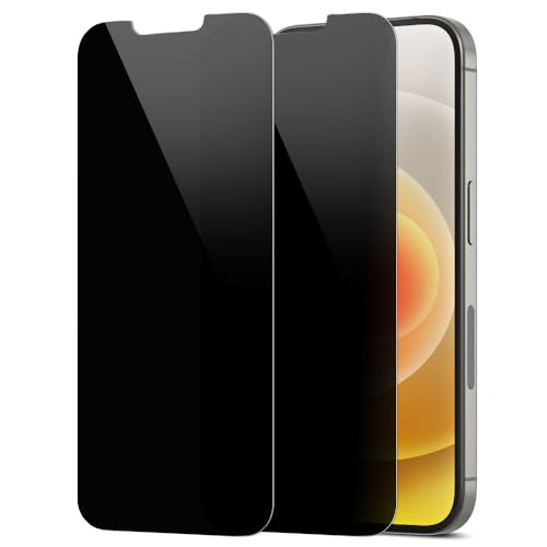 2 Pack Privacy Screen Protector for iPhone 12 Mini [27° Anti-Spy] Ultra Thin 9H Dual-Glass Coated PET Hybrid Film [Unbreakable] Scratch Resistant, Easy Install with Alignment Jig - size: iPhone 12 Mini
