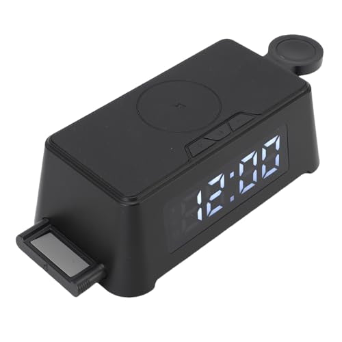 Clock Wireless Charging Station with Alarm Time Display for Phone Earbuds Wristwatch Efficient 6 in 1 Watertight Material: ABS Applicable Scene: Bedroom
