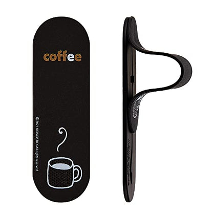 Momostick Flatstick, Cell Phone Finger Grip Strap Holder for Hand, Cell Phone Stand, New Slim Finger Loop Selfie Grip Compatible with Most Smartphones -Coffee - color: Coffee