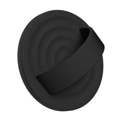 Upgraded Magnetic Phone Grip, Liquid Silicone Soft and Portable, Removable Finger Loop Ring Grip Holder for iPhone, Strong Magnetic Attraction, Compatible with MagSafe Phone Case, Black - color: Black