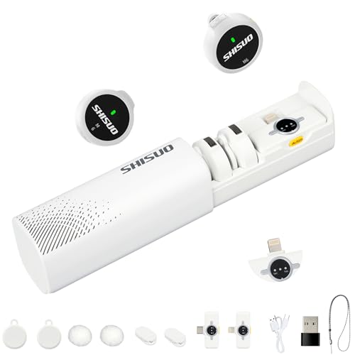 Wireless Microphone for iPhone Android, Magnetic Lavalier Lapel Mic - color: White