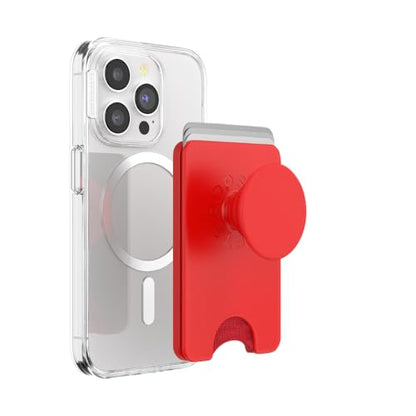 PopSockets Phone Wallet for MagSafe with Grip- Rosso - color: Rosso, style: MagSafe