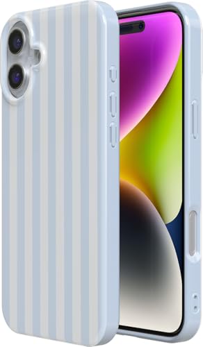 Casely iPhone 16 Case | Blue Stripes | Sunday Best | Compatible with MagSafe | Classic Ultra Slim Design - color: Sunday Best | Blue Stripes, size: Iphone 16
