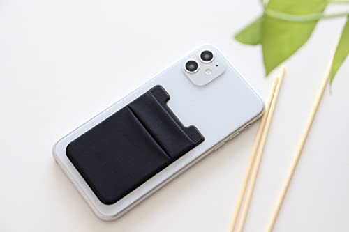 Fulgamo Phone Wallet Stick on,Card Holder for Phone Case,Phone Card Holder - color: Black,Navy Blue