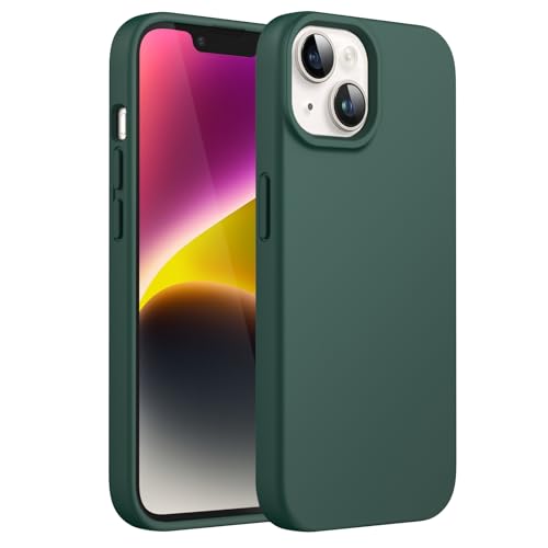 JETech Silicone Case for iPhone 14, Midnight Green | Silky Soft Touch, Shockproof Protection, Scratch Resistant, Microfiber Lining - color: Midnight Green, size: iPhone 14