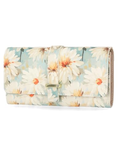 Mundi File Master Womens RFID Blocking Wallet Clutch Organizer With Change Pocket - color: Daisy Field, size: One Size