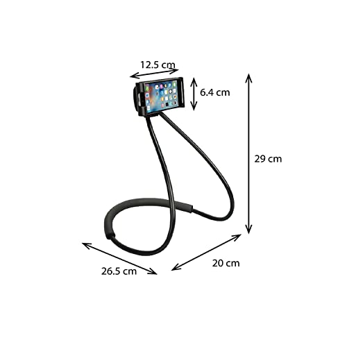 Universal Moblie Phone Stand,Lazy Cell Phone Holder&Neck Tablet Phone Mount - color: Black