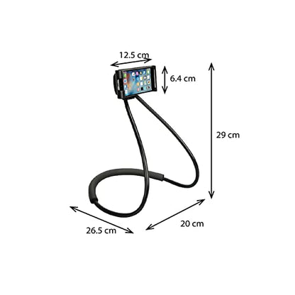 Universal Moblie Phone Stand,Lazy Cell Phone Holder&Neck Tablet Phone Mount - color: Black
