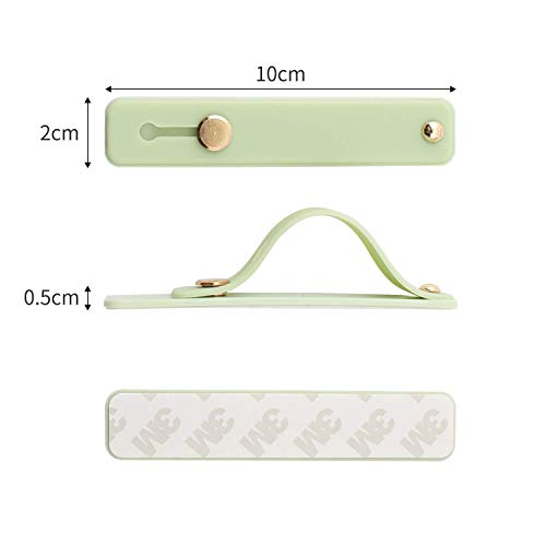 Removable and Reusable Cell Phone Grip Strap, Yetaida Telescopic Finger Kickstand Bracket Universal Silicone Phone Holder Stand and Portable Finger Loop for Most Smartphones Case (Matcha Green) - color: Matcha Green