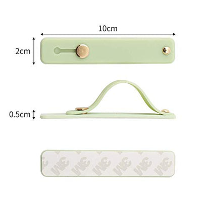 Removable and Reusable Cell Phone Grip Strap, Yetaida Telescopic Finger Kickstand Bracket Universal Silicone Phone Holder Stand and Portable Finger Loop for Most Smartphones Case (Matcha Green) - color: Matcha Green