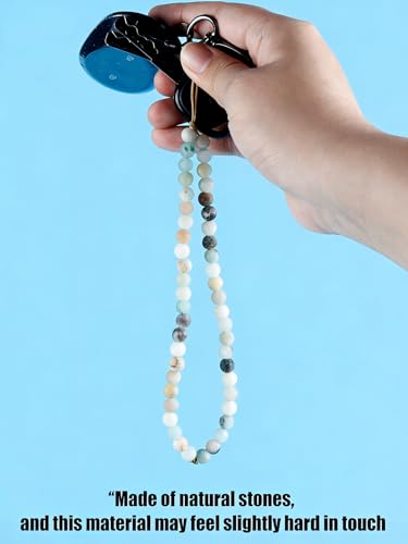 Natural Semi-Precious Gem Stones Beaded Phone Charm - style: Amazonite