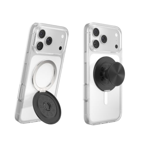 PopSockets Kick-Out Grip for MagSafe, Kickstand- Alum Radial Black - color: Alum Radial Black, style: MagSafe Kick-Out