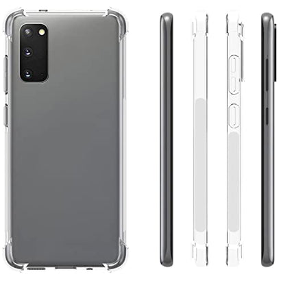 USTIYA Case Clear for Samsung Galaxy S20 TPU Four Corners Cover Transparent Soft