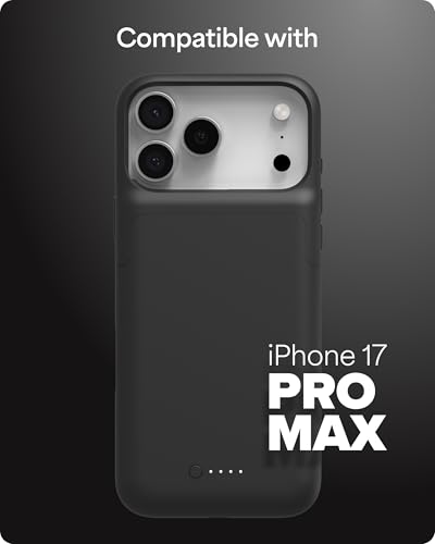 Mophie Juice Pack Battery Case for iPhone 17 Pro Max - Slim Charging Case, Up to 50% Extra Battery Life, High Impact Protection, Magnetic Back for Wallets & Mounts, Sustainable Material, Black - size: iPhone 17 Pro Max