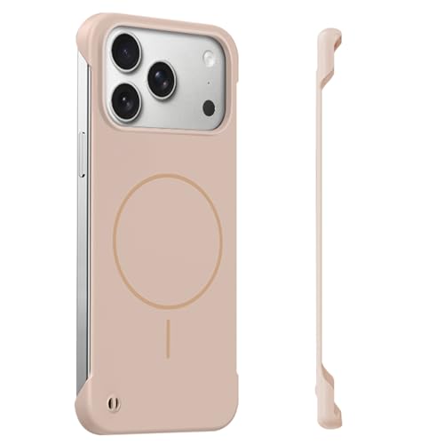 Case for iPhone 17 Pro Max Case, Borderless Frameless Touch, fit for Mag-Safe Magnetic, Lightweight Thin Slim Minimalist Phone Case, Anti-Fingerprint PC Hard Shell, Comfortable Feel (Gold) - color: Gold, size: iPhone 17 Pro Max