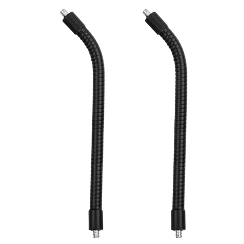 PATIKIL 2Pcs 9" Gooseneck, 1/4" Male to 1/4" Male Thread Metal Universal Hose Flexible Arm Gooseneck Tube Extension Holder for Action Camera Phone Microphone, Black - size: 9 Inch