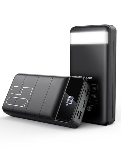 Power Bank, 50000mAh 22.5W with USB-C Fast Charging Portable Charger - color: Black