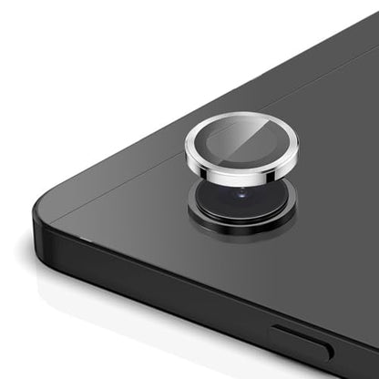 Zeking (2 Set) Camera Lens Protector Compatible with Samsung Galaxy Tab A11, Scratch-Resistant HD Clarity Ultra-Thin 9H Tempered Glass with Aluminum Edging, Individual Metal Lens Cover (Silver) - color: Silver