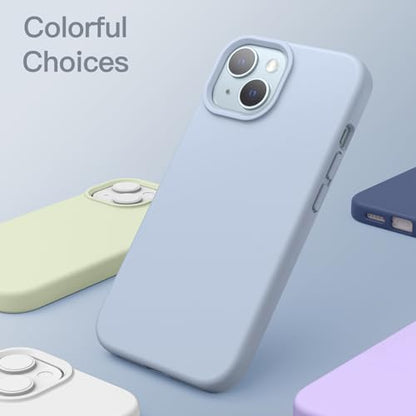 JETech Silicone Case for iPhone 15, Sky Blue | Silky Soft Touch, Shockproof Protection, Scratch Resistant, Microfiber Lining - color: Sky Blue, size: iPhone 15