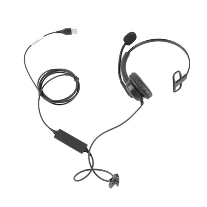 SUNGOOYUE Single Ear Headset, Comfortable Lightweight Noise Canceling Wired Headset with Mic for Call Center (USB Interface) - size: USB interface