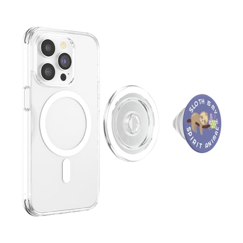 Sloth is my spirit animal cell phone grip holder sloth lover PopSockets PopGrip for MagSafe - style: Magnetic PopGrip