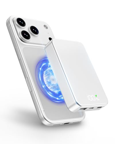 Magnetic Power Bank 26800mAh for Magsafe Portable Charger, Silver - color: Silver
