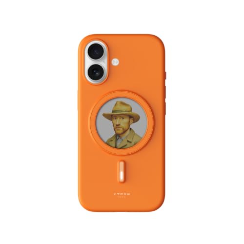 Instant Custom Case for iPhone 17 (Orange) | Battery-Free E Ink Phone Case, Personalize Your Case with Photos & AI Creations, MagSafe Compatible - color: Orange, size: iPhone 17
