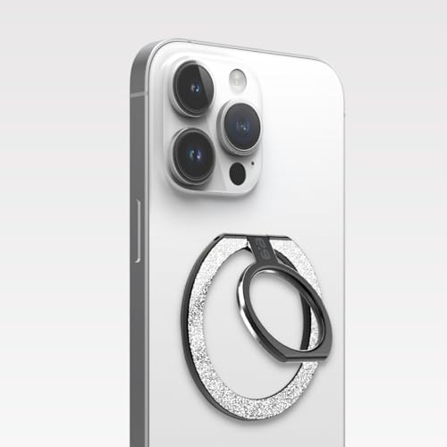 PureGear Magnetic Phone Ring Grip, for MagSafe Kickstand Holder - color: Brushed Black Silver Glitter