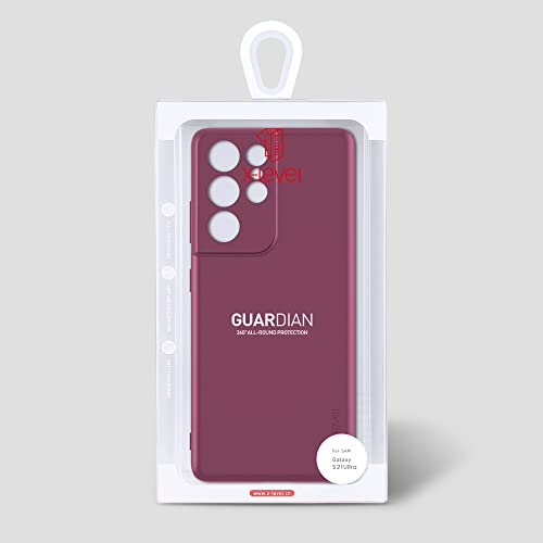 X-level for Samsung Galaxy S21 Ultra Case Slim Fit Soft TPU Super Ultra-Thin [Guardian Series] Phone Back Cover Light Protective Matte Finish Coating Cases Compatible with Galaxy S21 Ultra,WineRed - color: Wine red(Camera Updated)