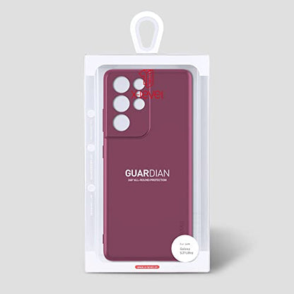 X-level for Samsung Galaxy S21 Ultra Case Slim Fit Soft TPU Super Ultra-Thin [Guardian Series] Phone Back Cover Light Protective Matte Finish Coating Cases Compatible with Galaxy S21 Ultra,WineRed - color: Wine red(Camera Updated)
