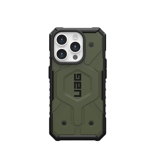 URBAN ARMOR GEAR UAG [Updated Ver] Compatible with iPhone 15 Pro Case 6.1" Pathfinder Olive Drab Built-in Magnet Compatible with MagSafe Charging Rugged Military Grade Dropproof Protective Cover - color: Olive Drab