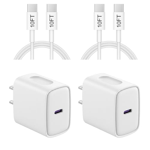 iPhone 17 16 15 Charger Fast Charging 10FT - 20W USB C Charger Block - color: White, size: 10FT