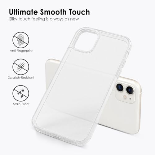 TENOC Phone Case Compatible with iPhone 11, Frosted Case Translucent Protective Bumper Matte Hard Back Cover for 6.1 Inch - color: Translucent, size: iPhone 11