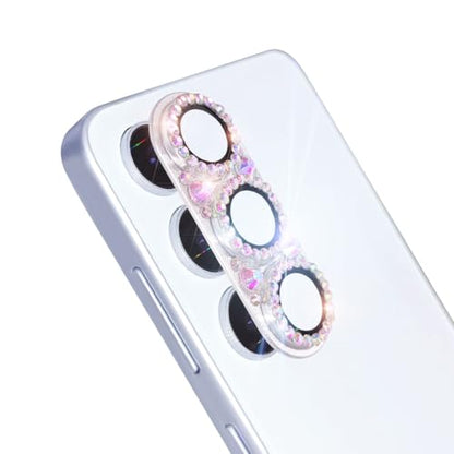 Bling Diamond Camera Lens Protector Compatible with Samsung Galaxy S25 Plus, Metal Glitter Gem Camera Cover，9H Tempered Glass lens full Screen Protector with 3D Rhinestone Sparkle - color: for Galaxy S25 Plus